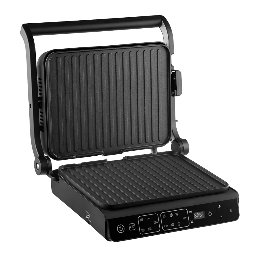 Concept ge3600 - Kontaktgrill med temperaturføler GLASS 2000W/230V sort