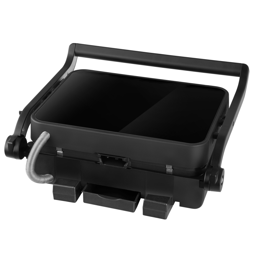 Concept ge3600 - Kontaktgrill med temperaturføler GLASS 2000W/230V sort