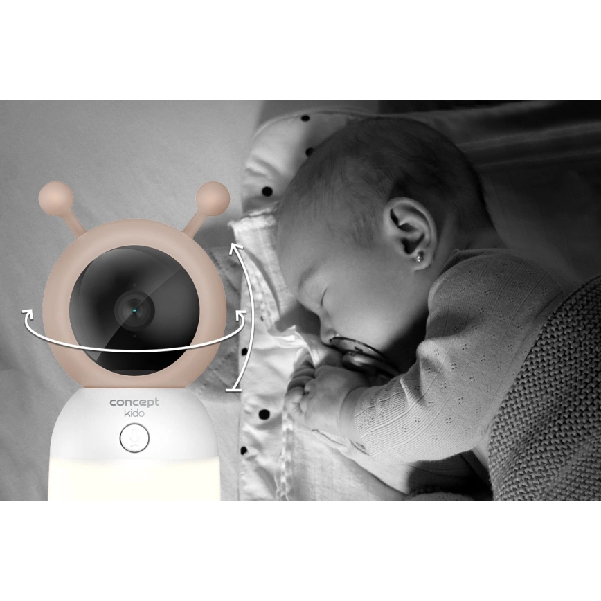 Concept KD4000 - Smart babymonitor med bevægelsessensor SMART KIDO 4,5W/230V Wi-Fi beige