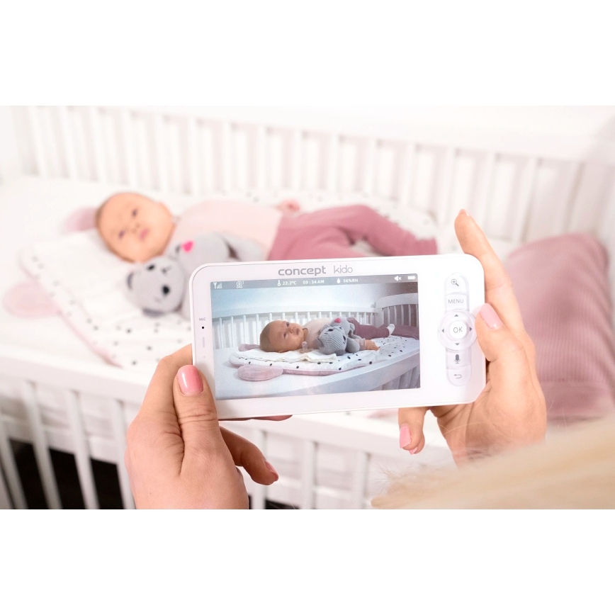 Concept KD4010 - Smart babyalarm med monitor og bevægelsessensor SMART KIDO 4,5W/230V Wi-Fi beige