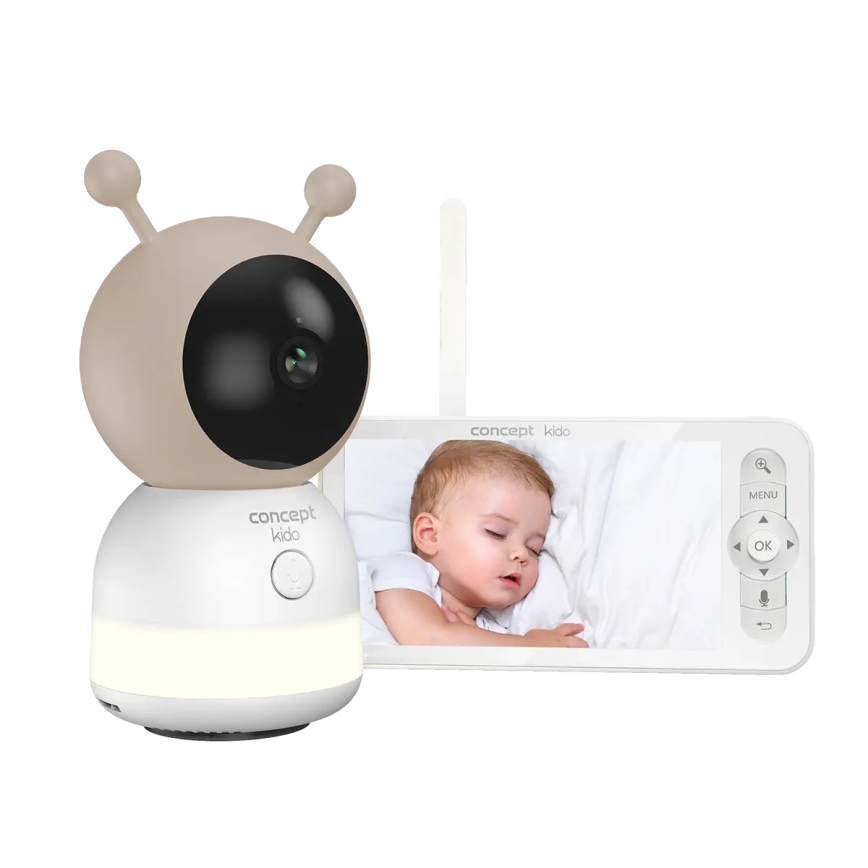 Concept KD4010 - Smart babyalarm med monitor og bevægelsessensor SMART KIDO 4,5W/230V Wi-Fi beige