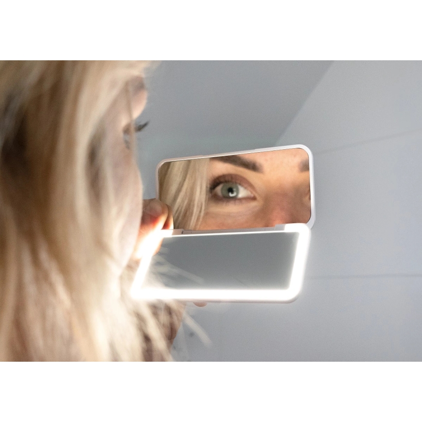Concept KZ2010 - LED lomme-kosmetikspejl PERFECT SKIN LED/1,5W/5V 4500-5500K 300 mAh hvid