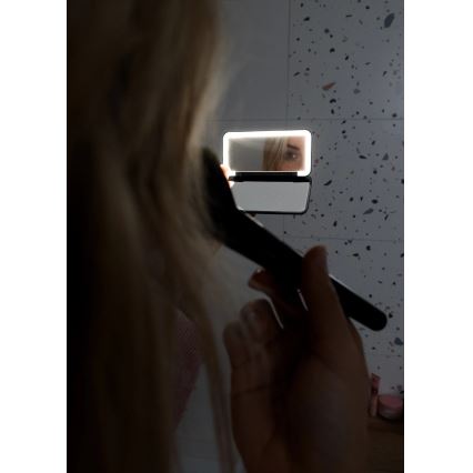 Concept KZ2020 - LED kosmetisk lommespejl PERFECT SKIN LED/1,5W/5V 4500-5500K 300 mAh sort