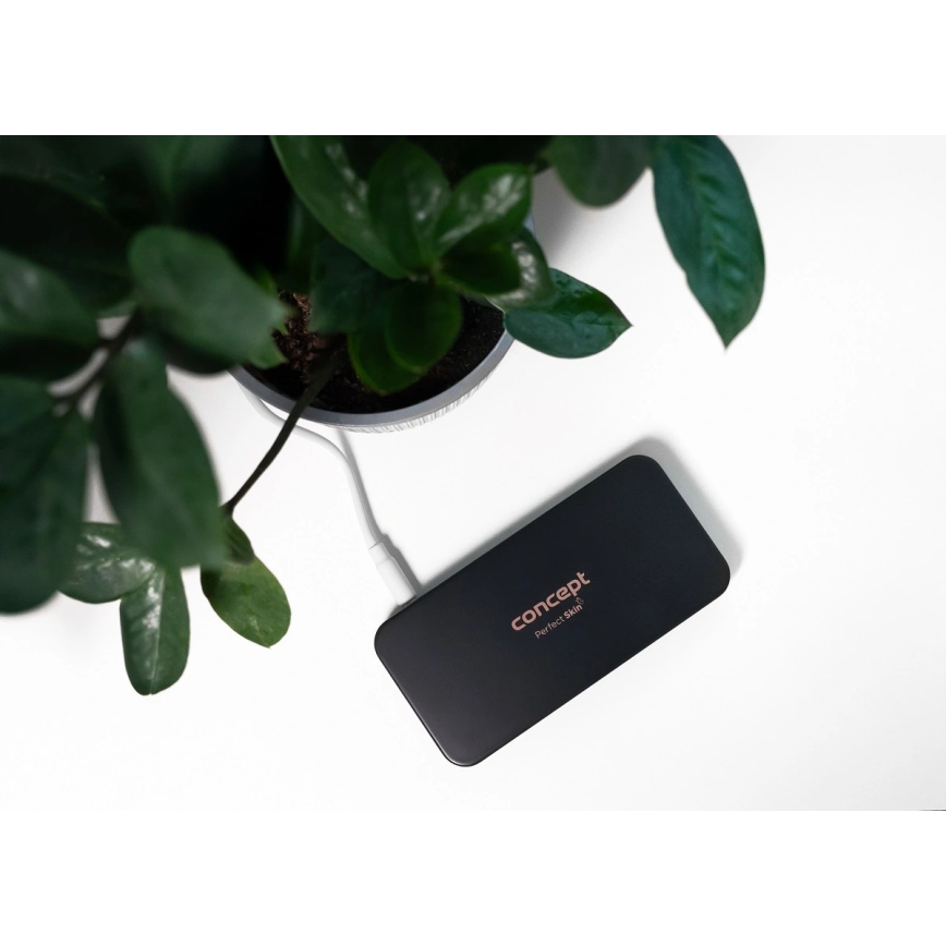 Concept KZ2020 - LED kosmetisk lommespejl PERFECT SKIN LED/1,5W/5V 4500-5500K 300 mAh sort