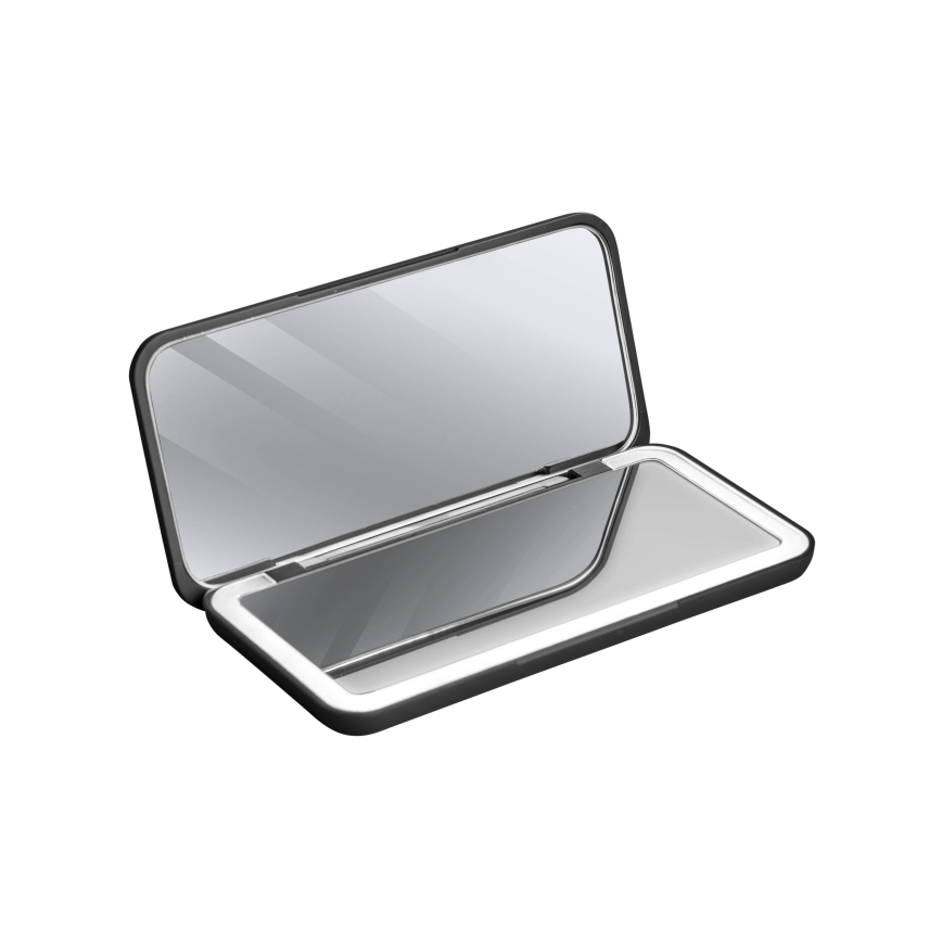 Concept KZ2020 - LED kosmetisk lommespejl PERFECT SKIN LED/1,5W/5V 4500-5500K 300 mAh sort