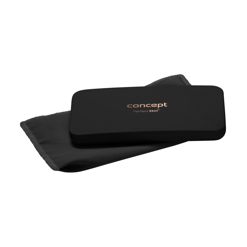 Concept KZ2020 - LED kosmetisk lommespejl PERFECT SKIN LED/1,5W/5V 4500-5500K 300 mAh sort
