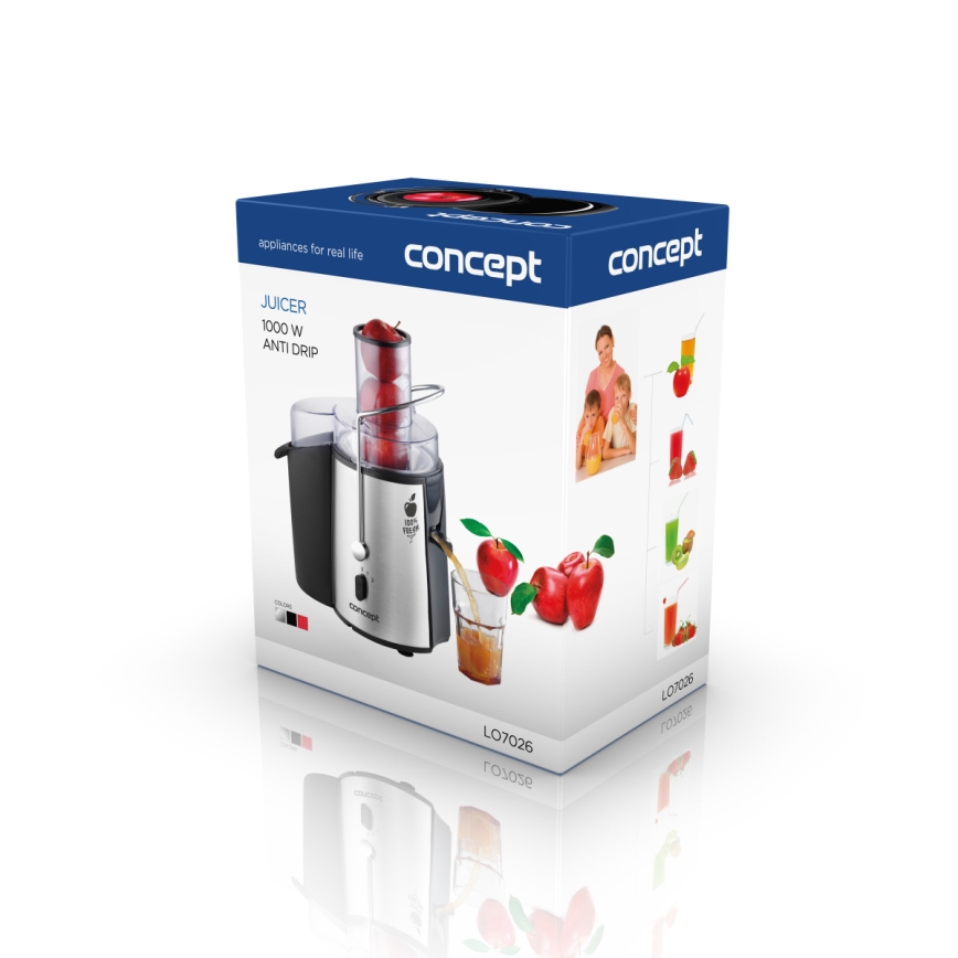 Concept LO7026 - Centrifugal saftpresser 1000W/230V sort/rustfrit stål