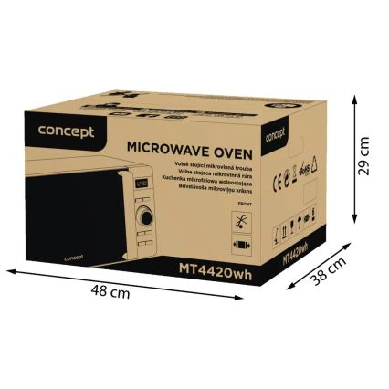 Concept MT4420wh - Mikrobølgeovn 800W/230V 20 l hvid