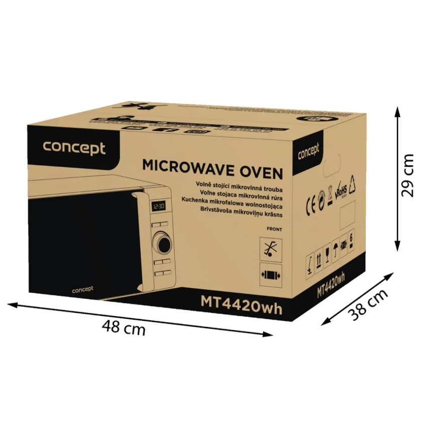 Concept MT4420wh - Mikrobølgeovn 800W/230V 20 l hvid