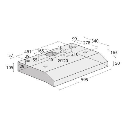 Concept OPP1360bc - Underbygget emhætte 60 cm sort
