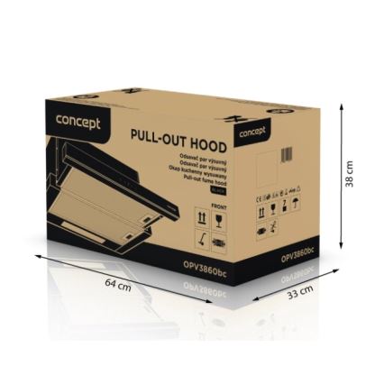 Concept OPV3860bc - Udtræksemhætte 60 cm sort