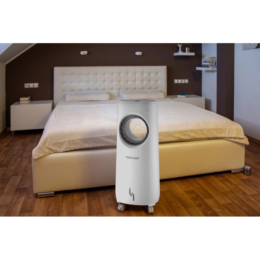 Concept OV5220 - Multifunktionel bærbar luftkøler 4-i-1 5 l 80 W/230 V hvid + fjernbetjening