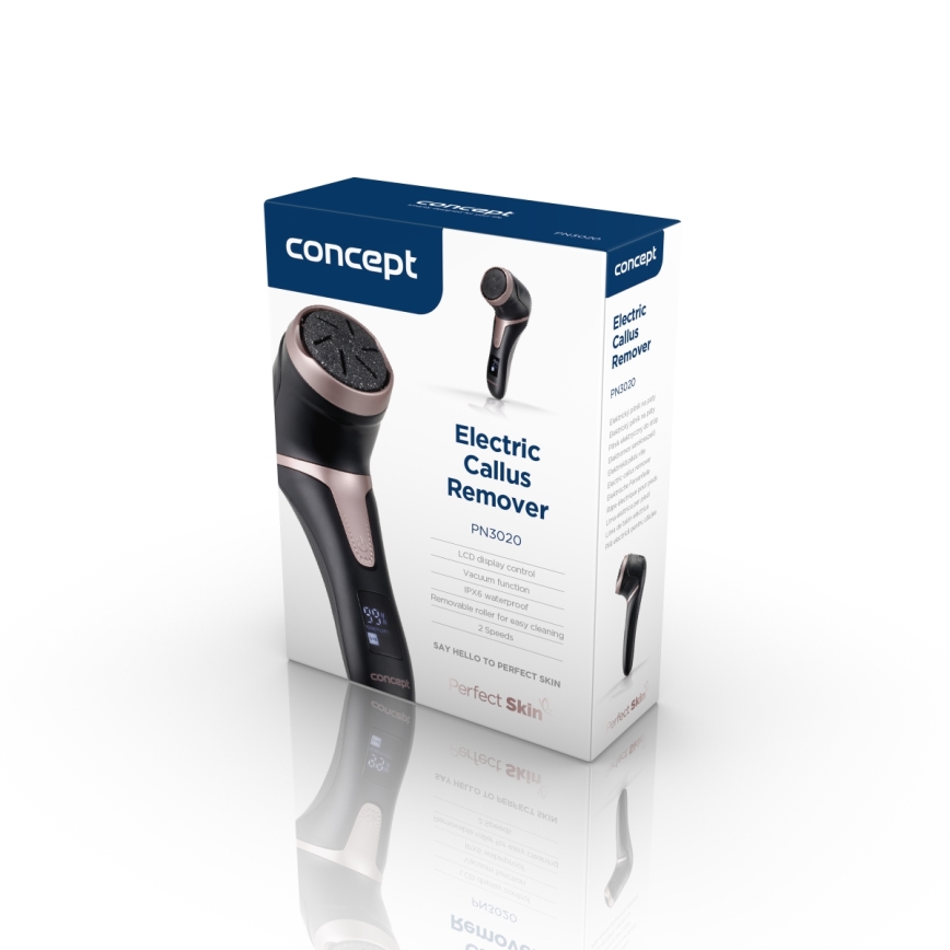 Concept PN3020 - PERFECT SKIN elektrisk hælfil 5V 1200 mAh IPX6 sort/rosaguld