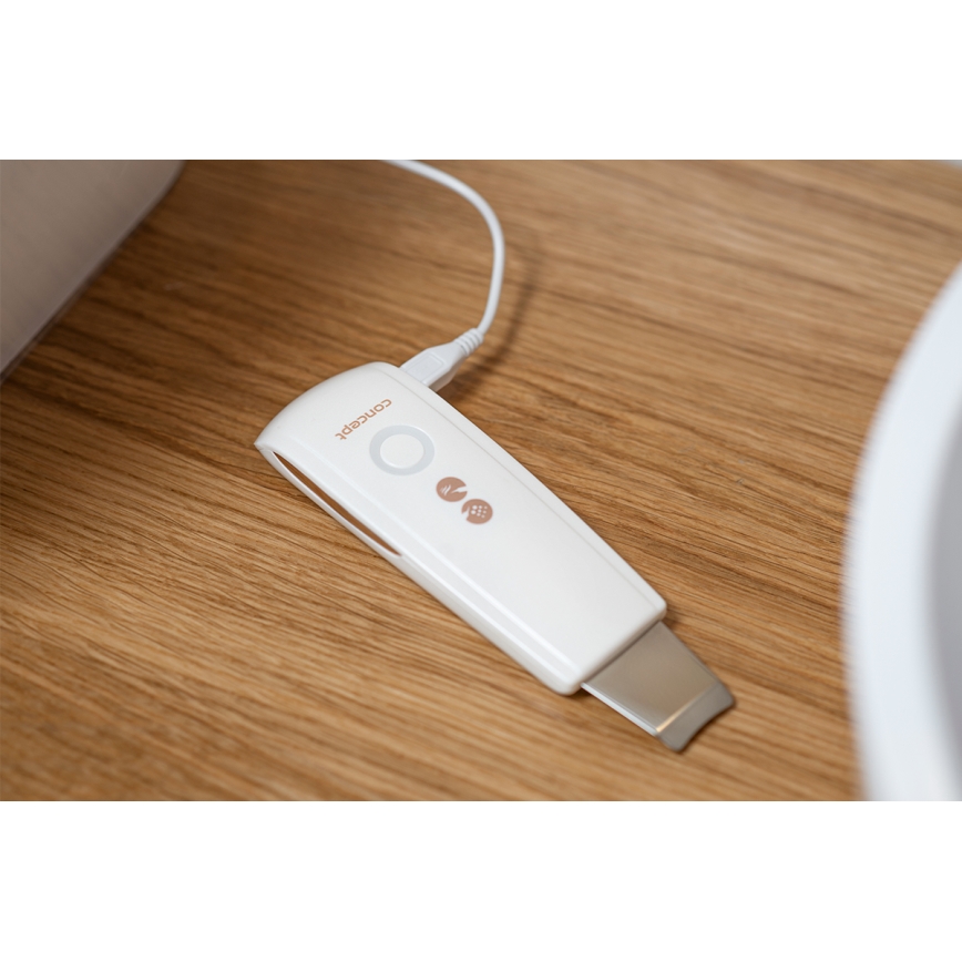 Concept PO2030 - Hudskrubber m. ultralyd (spatel) PERFECT SKIN 2,5W/5V USB 600 mAh hvid
