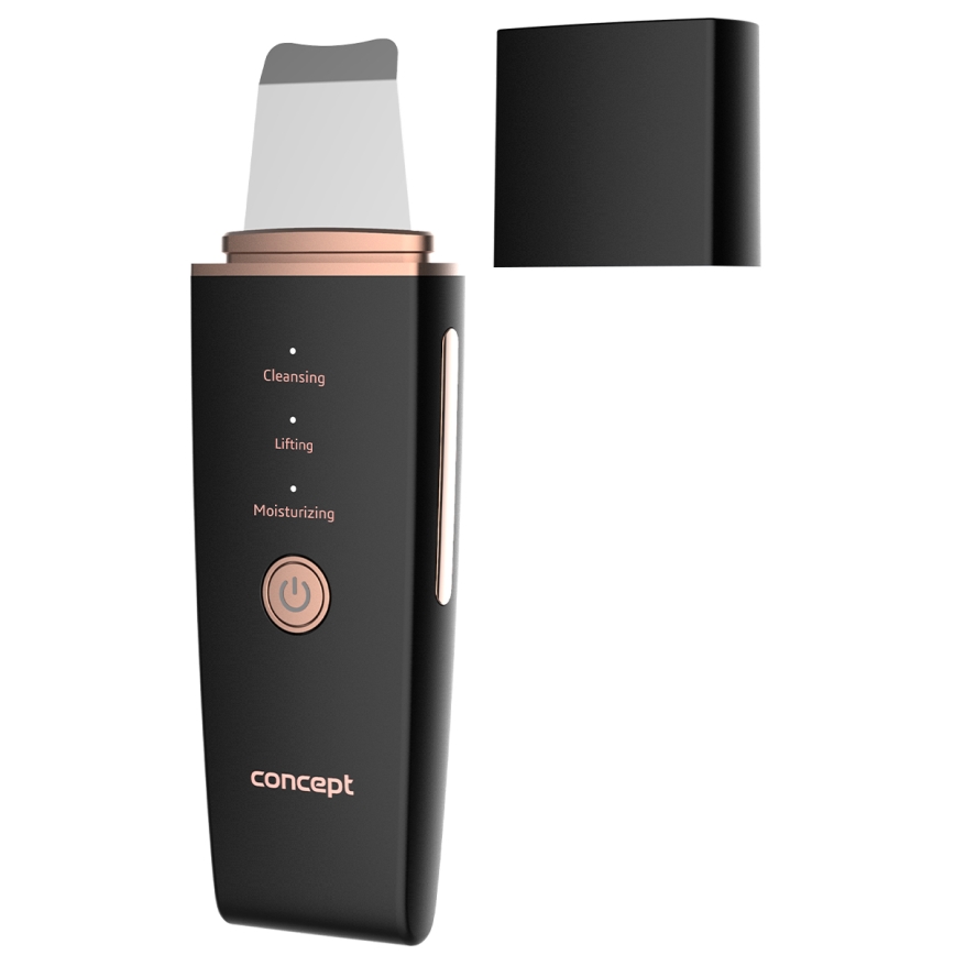 Concept PO2060 - Hudskrubber m. ultralyd (spatel) PERFECT SKIN 3,5W/5V USB 500 mAh IPX6 sort