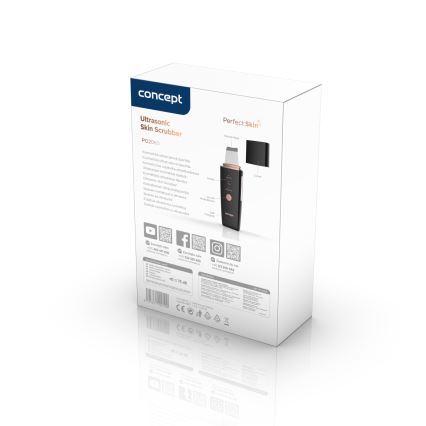 Concept PO2060 - Hudskrubber m. ultralyd (spatel) PERFECT SKIN 3,5W/5V USB 500 mAh IPX6 sort