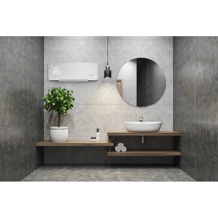 Concept QH4000 - Elektrisk varmeapparat 1000/2000W IP22 hvid + fjernbetjening