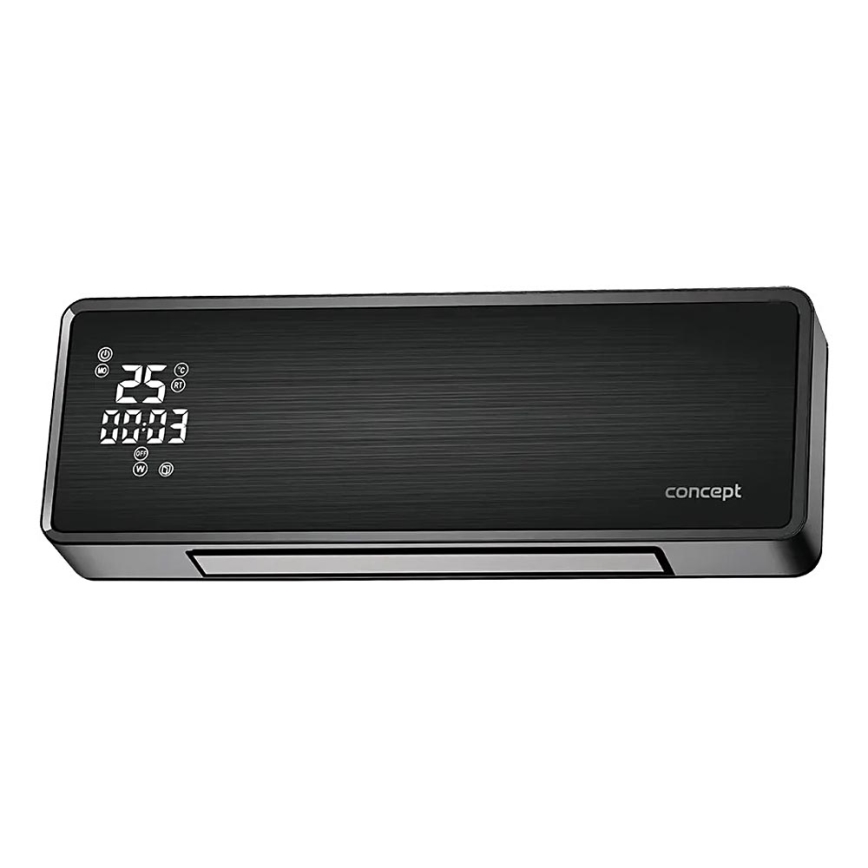 Concept QH4001 - Elektrisk varmeovn 1000/2000W IP22 sort + fjernbetjening