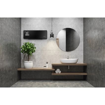 Concept QH4001 - Elektrisk varmeovn 1000/2000W IP22 sort + fjernbetjening