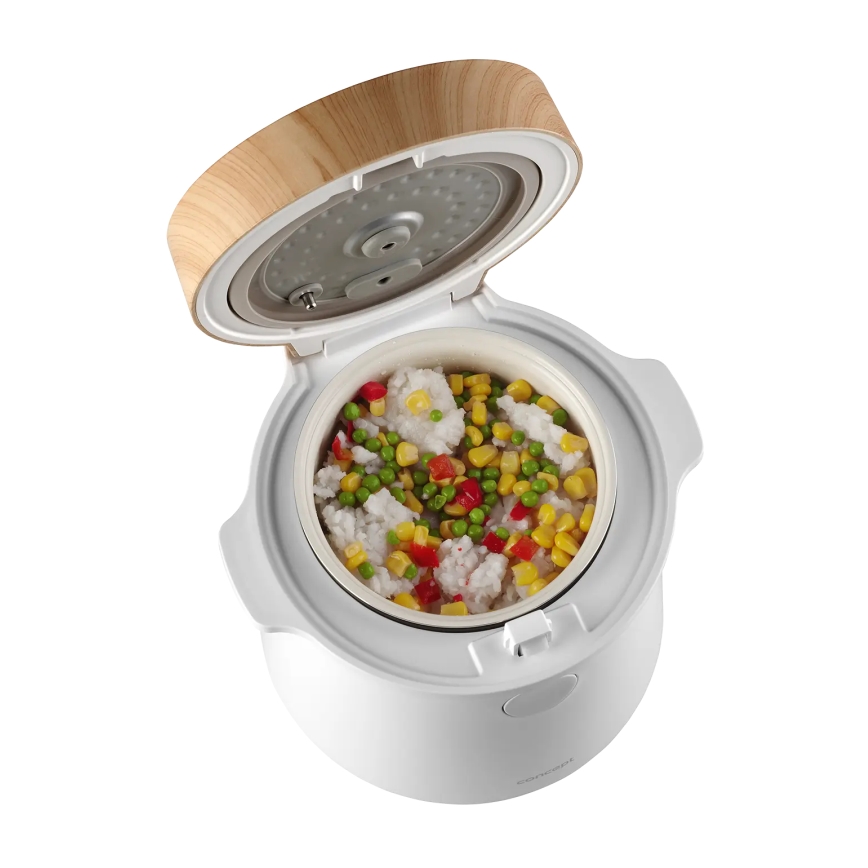 Concept RE3030 - Digital riskoger 2-i-1 380W/230V 1,5 l hvid/trælook