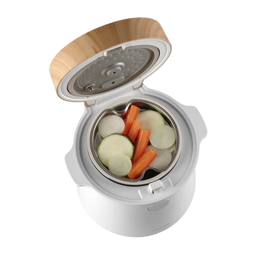 Concept RE3030 - Digital riskoger 2-i-1 380W/230V 1,5 l hvid/trælook