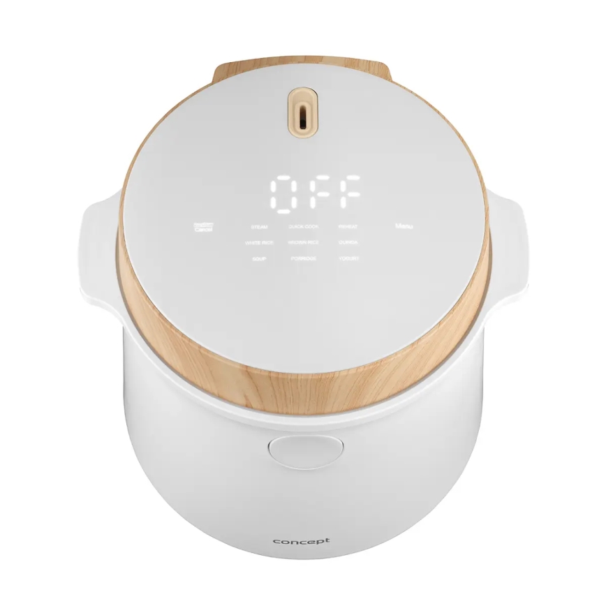 Concept RE3030 - Digital riskoger 2-i-1 380W/230V 1,5 l hvid/trælook