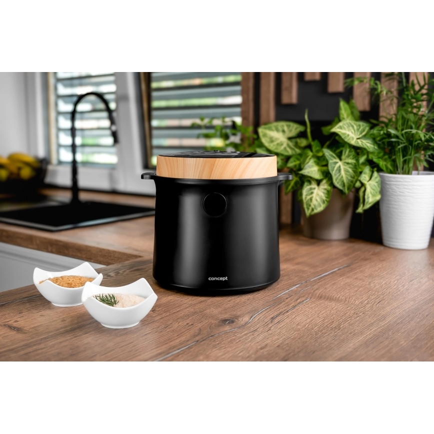 Concept RE4040 - Digital riskoger 2-i-1 450W/230V 2 l sort/trælook