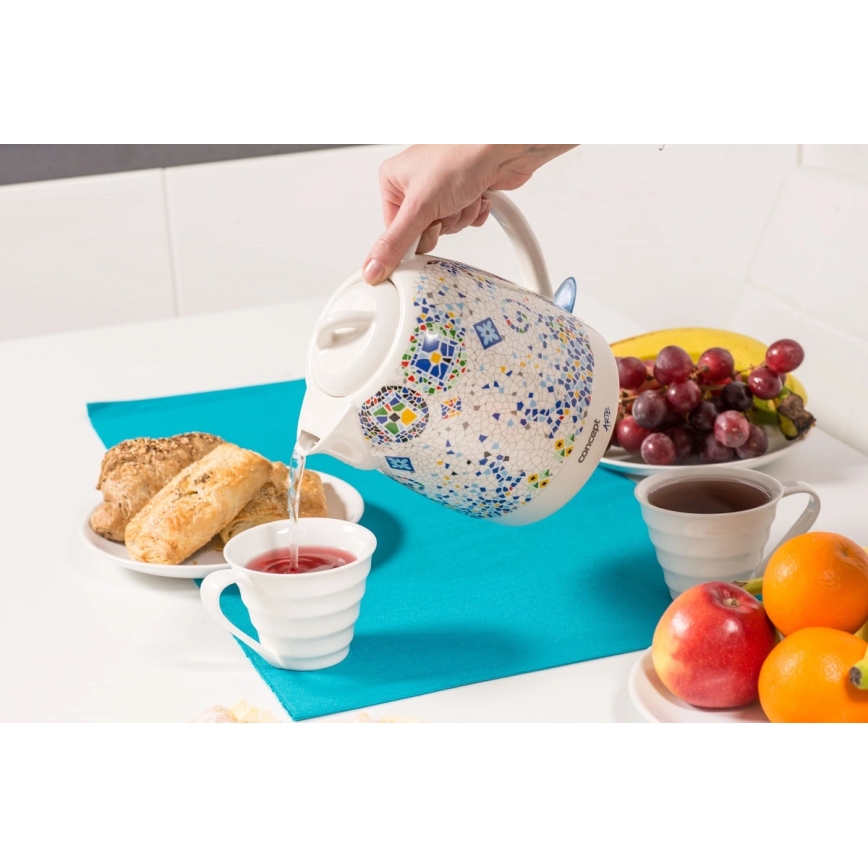 Concept RK0020 - Hurtigkogende elkedel 1,5 l, 1350 W/230 V, farverig/keramik