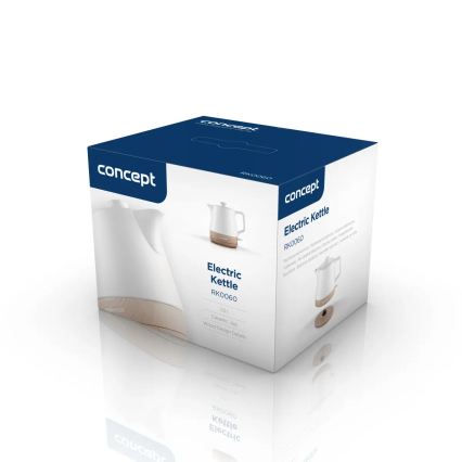 Concept RK0060 - Hurtig elkedel 1 l 1000 W/230 V hvid/keramik