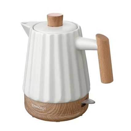 Concept RK0090 - Hurtigkogende elkedel 1,5 l 1500W/230V hvid/trælook/keramik