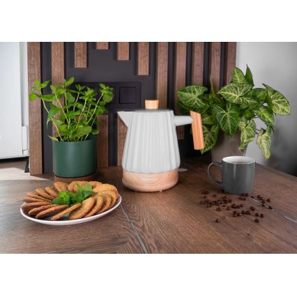 Concept RK0091 - Hurtigkogende elkedel 1,5 l 1500W/230V lys grå/trælook/keramik