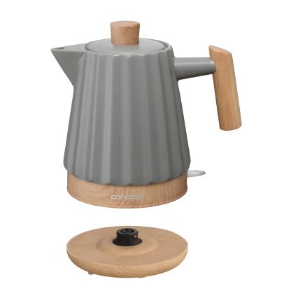 Concept RK0092 - Hurtigkogende elkedel 1,5 l 1500W/230V mørkegrå/trædekor/keramik