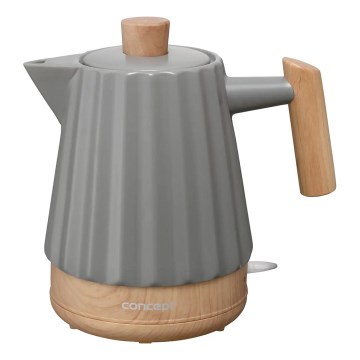 Concept RK0092 - Hurtigkogende elkedel 1,5 l 1500W/230V mørkegrå/trædekor/keramik