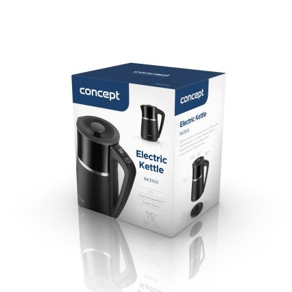 Concept RK3100 - Elkedel med temperaturregulering 1,7 l 2200 W/230 V sort