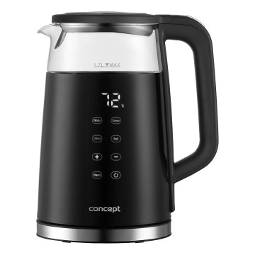 Concept RK4100 - Hurtig elkedel med temperaturregulering, 1,7 l, 2200W/230V, sort