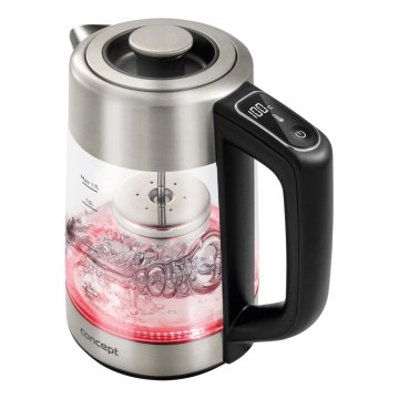 Concept RK4190 - Elkedel med termoregulering og indbygget si, 1,7 l, 2200 W/230 V, rustfrit stål