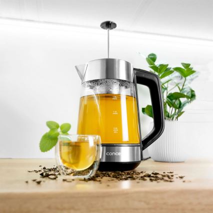 Concept RK4190 - Elkedel med termoregulering og indbygget si, 1,7 l, 2200 W/230 V, rustfrit stål