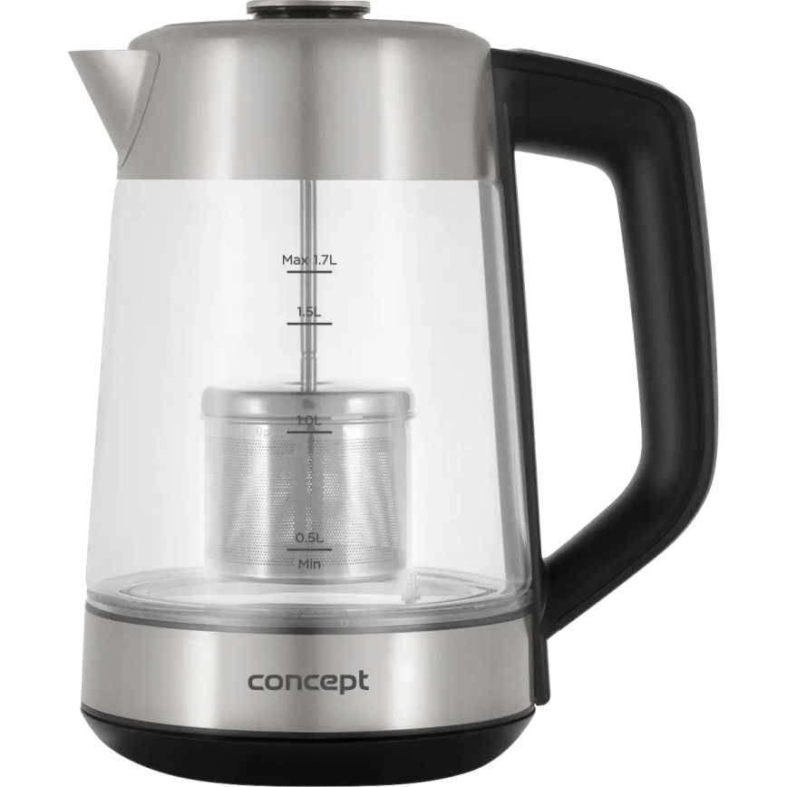 Concept RK4190 - Elkedel med termoregulering og indbygget si, 1,7 l, 2200 W/230 V, rustfrit stål