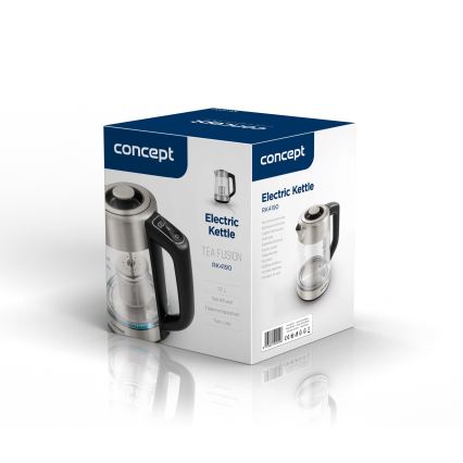 Concept RK4190 - Elkedel med termoregulering og indbygget si, 1,7 l, 2200 W/230 V, rustfrit stål
