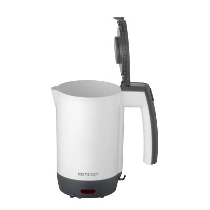 Concept RK7030 - Rejse elkedel 0,5 l 1080W/230V grå/hvid + 2 kopper