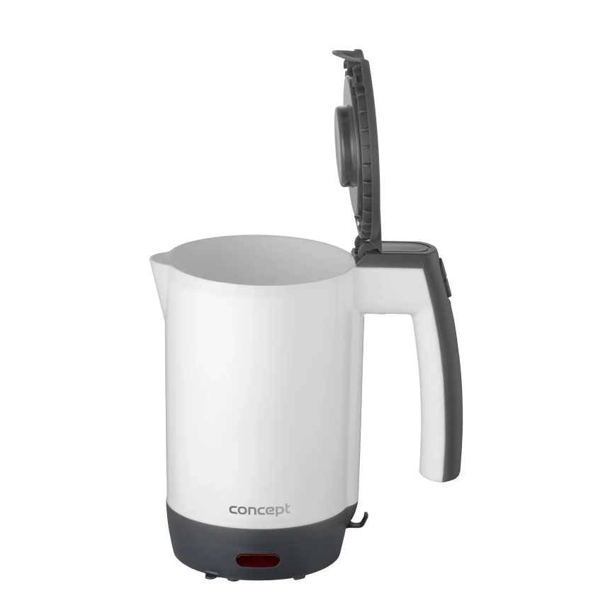 Concept RK7030 - Rejse elkedel 0,5 l 1080W/230V grå/hvid + 2 kopper