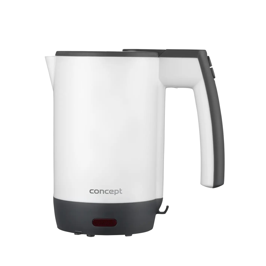 Concept RK7030 - Rejse elkedel 0,5 l 1080W/230V grå/hvid + 2 kopper
