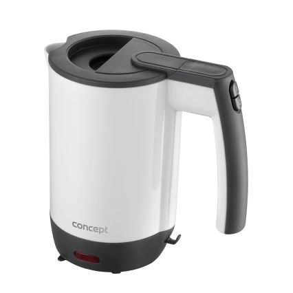 Concept RK7030 - Rejse elkedel 0,5 l 1080W/230V grå/hvid + 2 kopper