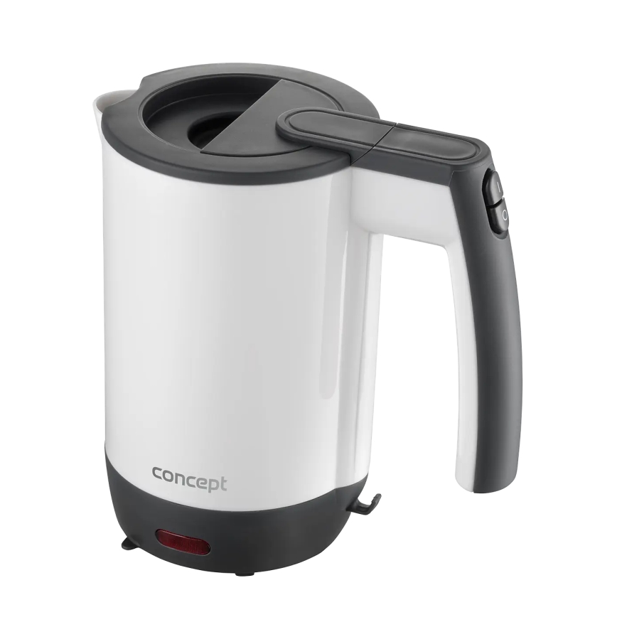 Concept RK7030 - Rejse elkedel 0,5 l 1080W/230V grå/hvid + 2 kopper