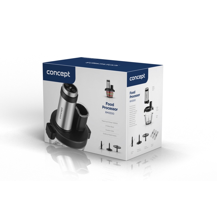 Concept RM3300 - Køkkenrobot m. rivejern 1000W/230V sort/rustfri