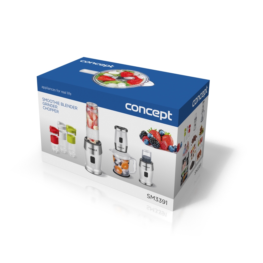 Concept SM3391 - Smoothieblender med tilbehør 700W/230V hvid