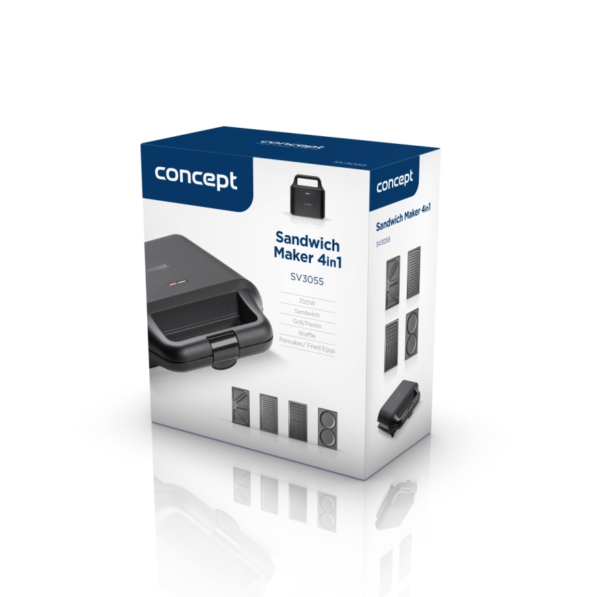 Concept SV3055 - Sandwichmaskine 04.01.2001 700W/230V sort