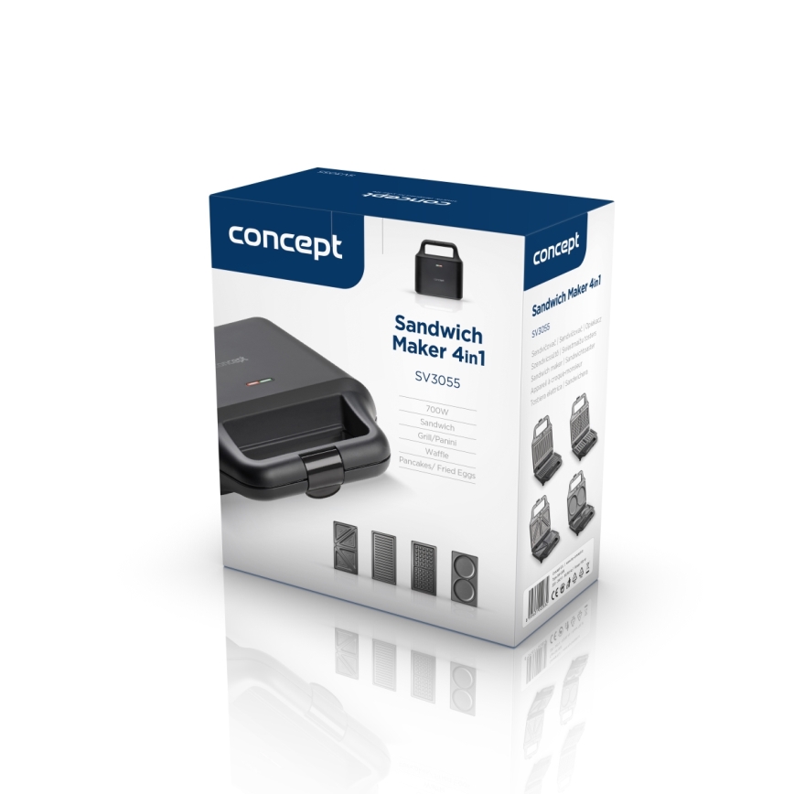 Concept SV3055 - Sandwichmaskine 04.01.2001 700W/230V sort