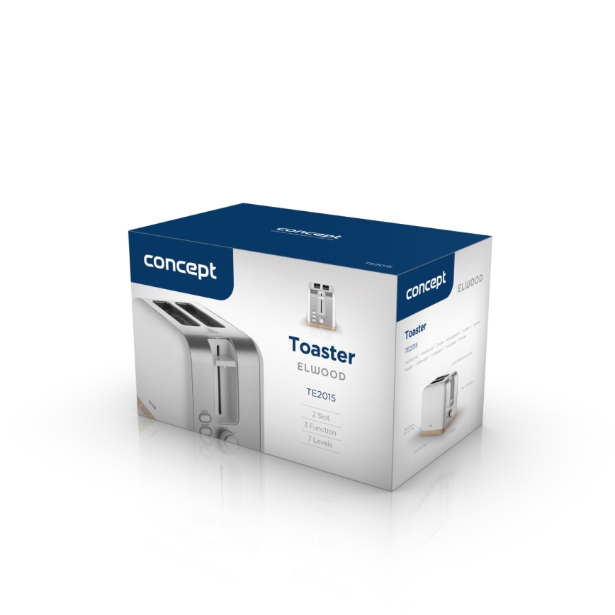 Concept TE2015 - 2-skives brødrister 930W/230V hvid