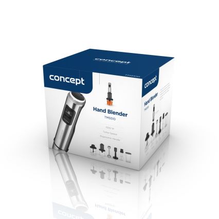Concept TM5510 - Stavblender med tilbehør 1500W/230V sort/rustfri